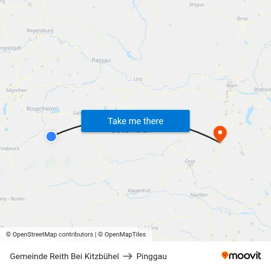 Gemeinde Reith Bei Kitzbühel to Pinggau map