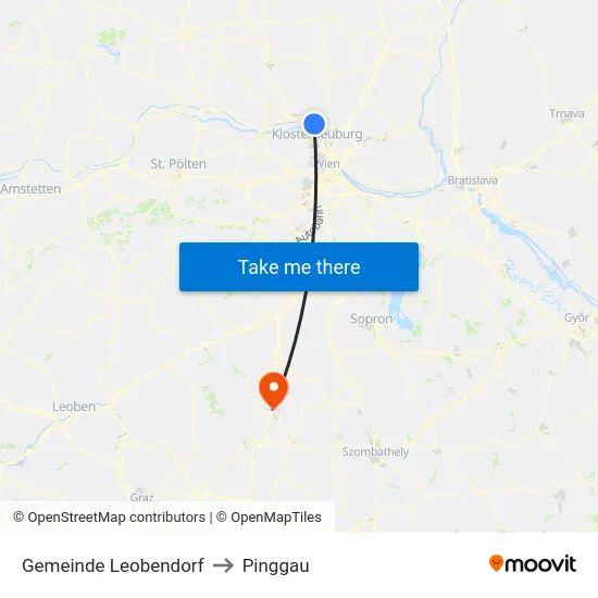 Gemeinde Leobendorf to Pinggau map