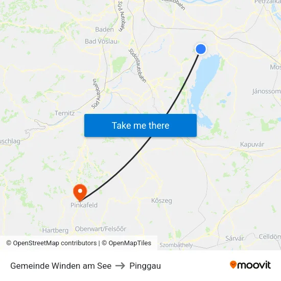 Gemeinde Winden am See to Pinggau map