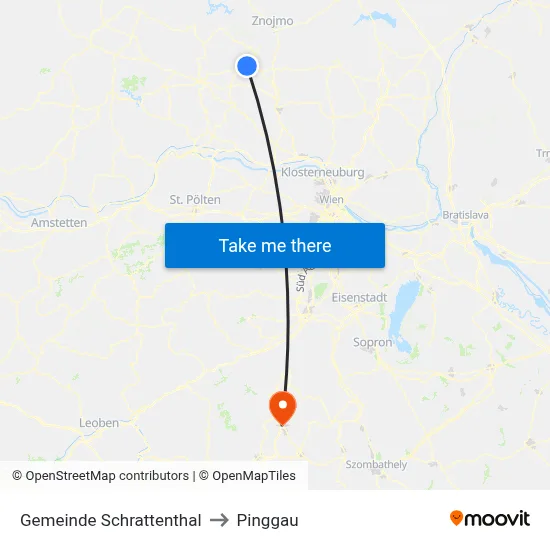 Gemeinde Schrattenthal to Pinggau map