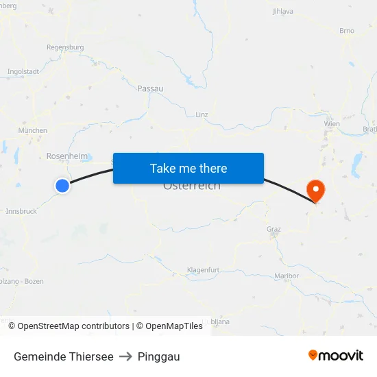 Gemeinde Thiersee to Pinggau map
