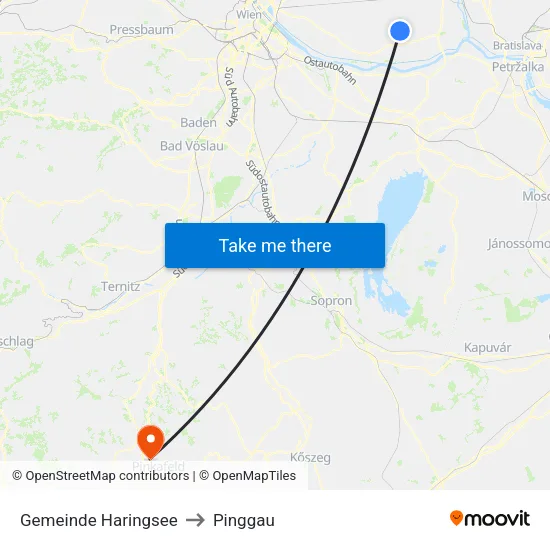 Gemeinde Haringsee to Pinggau map