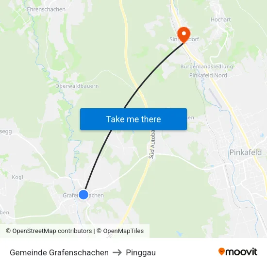 Gemeinde Grafenschachen to Pinggau map