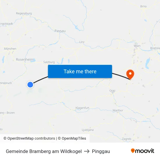 Gemeinde Bramberg am Wildkogel to Pinggau map