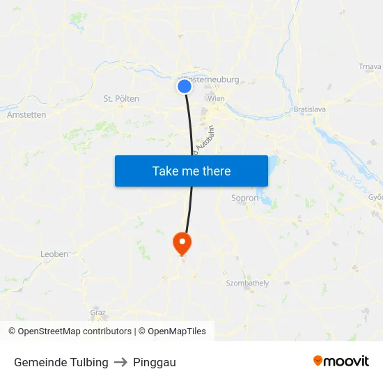 Gemeinde Tulbing to Pinggau map