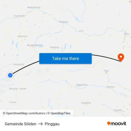 Gemeinde Sölden to Pinggau map