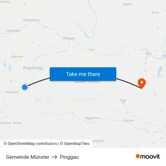 Gemeinde Münster to Pinggau map