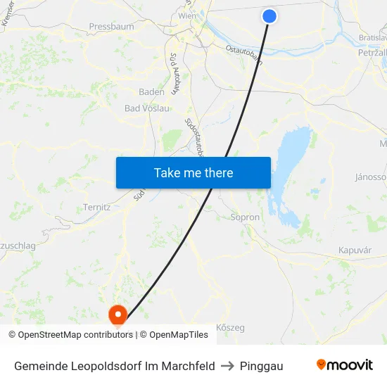 Gemeinde Leopoldsdorf Im Marchfeld to Pinggau map