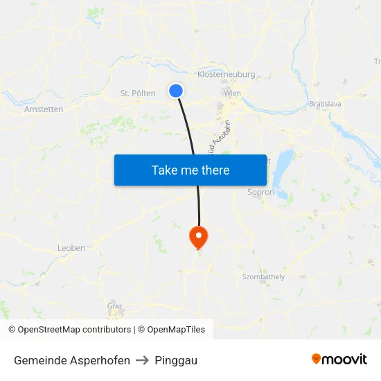 Gemeinde Asperhofen to Pinggau map