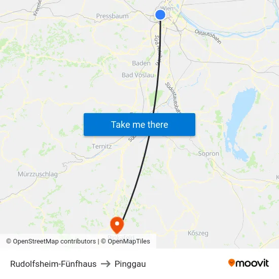 Rudolfsheim-Fünfhaus to Pinggau map