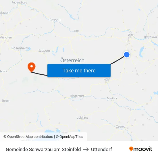 Gemeinde Schwarzau am Steinfeld to Uttendorf map