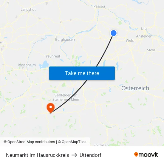 Neumarkt Im Hausruckkreis to Uttendorf map