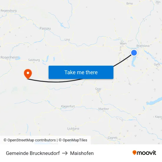 Gemeinde Bruckneudorf to Maishofen map