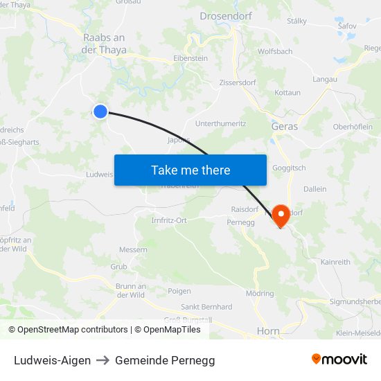 Ludweis-Aigen to Gemeinde Pernegg map