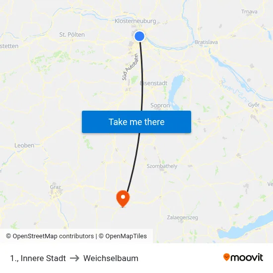 1., Innere Stadt to Weichselbaum map