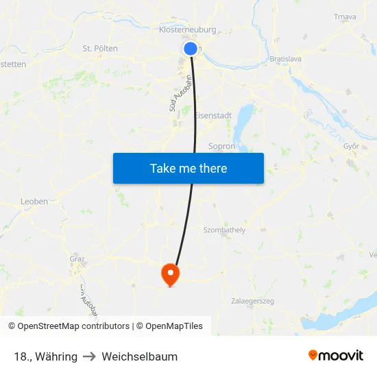 18., Währing to Weichselbaum map