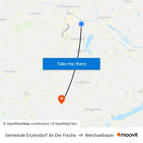 Gemeinde Enzersdorf An Der Fischa to Weichselbaum map