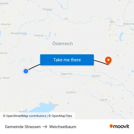 Gemeinde Strassen to Weichselbaum map