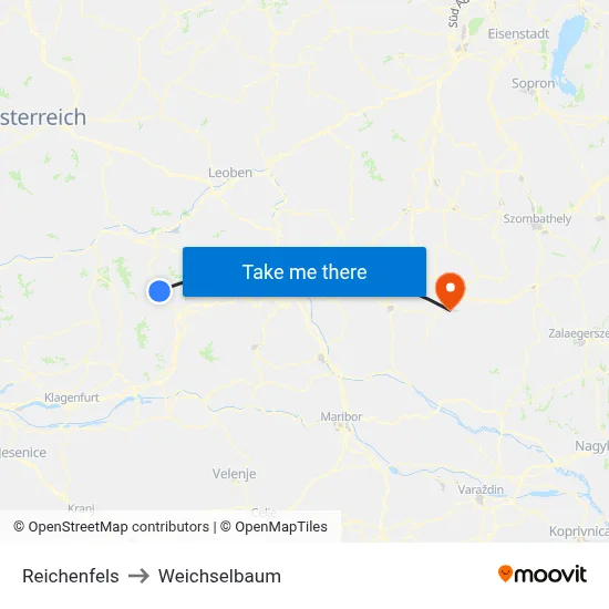 Reichenfels to Weichselbaum map