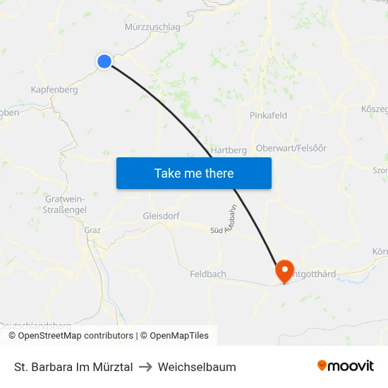 St. Barbara Im Mürztal to Weichselbaum map