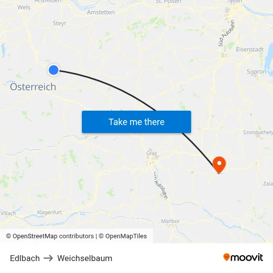 Edlbach to Weichselbaum map