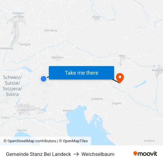 Gemeinde Stanz Bei Landeck to Weichselbaum map
