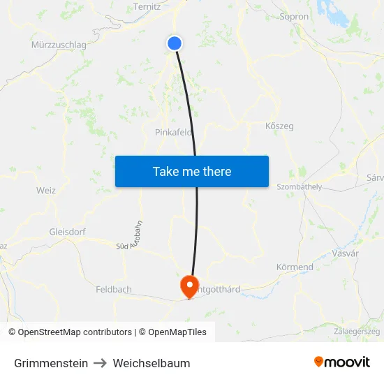 Grimmenstein to Weichselbaum map