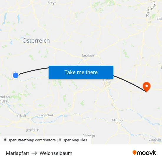 Mariapfarr to Weichselbaum map