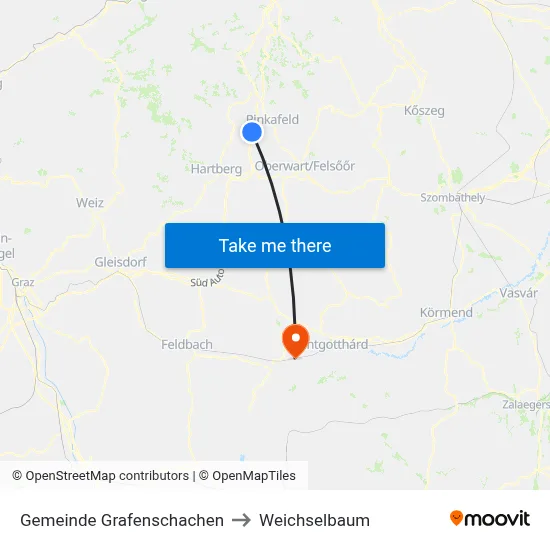 Gemeinde Grafenschachen to Weichselbaum map