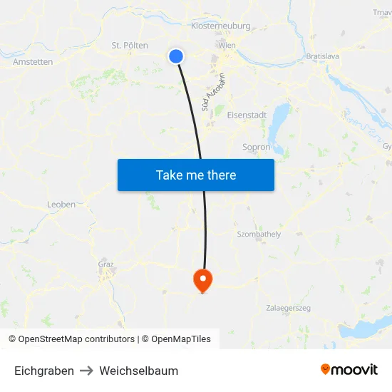 Eichgraben to Weichselbaum map