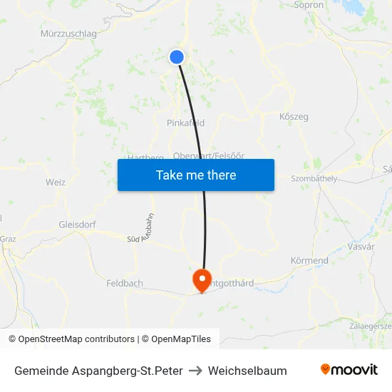 Gemeinde Aspangberg-St.Peter to Weichselbaum map