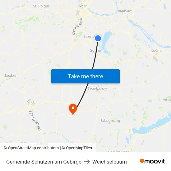 Gemeinde Schützen am Gebirge to Weichselbaum map