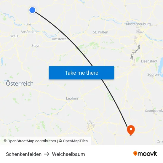 Schenkenfelden to Weichselbaum map
