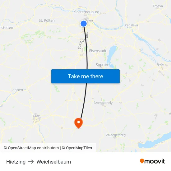 Hietzing to Weichselbaum map