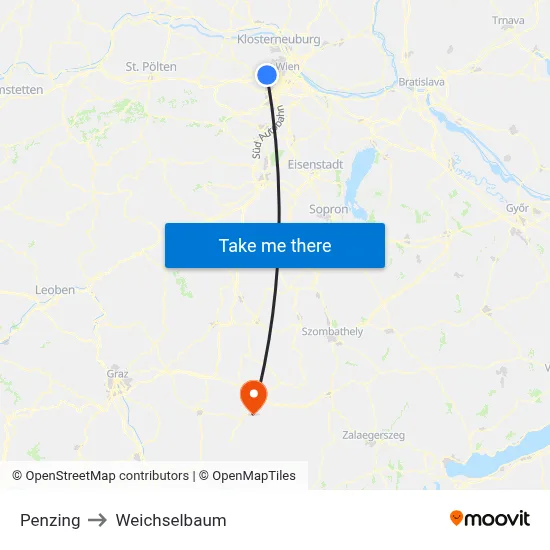 Penzing to Weichselbaum map