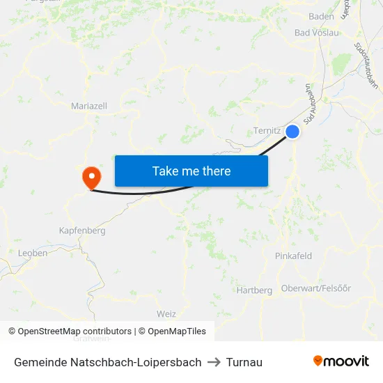 Gemeinde Natschbach-Loipersbach to Turnau map