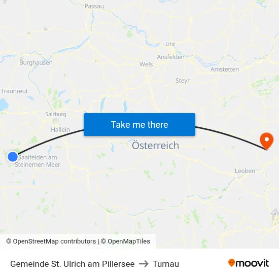Gemeinde St. Ulrich am Pillersee to Turnau map