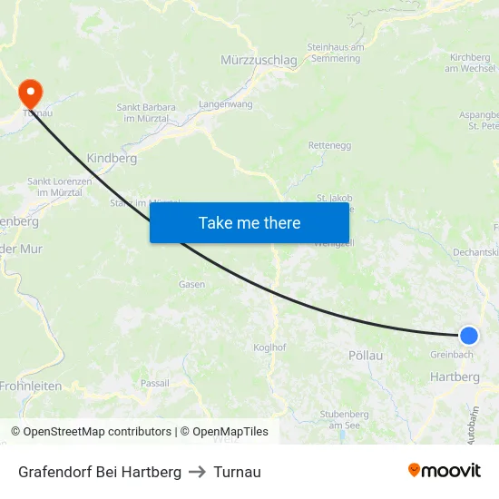 Grafendorf Bei Hartberg to Turnau map