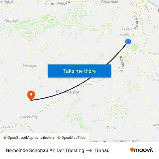 Gemeinde Schönau An Der Triesting to Turnau map