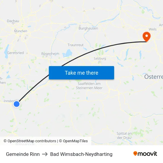 Gemeinde Rinn to Bad Wimsbach-Neydharting map