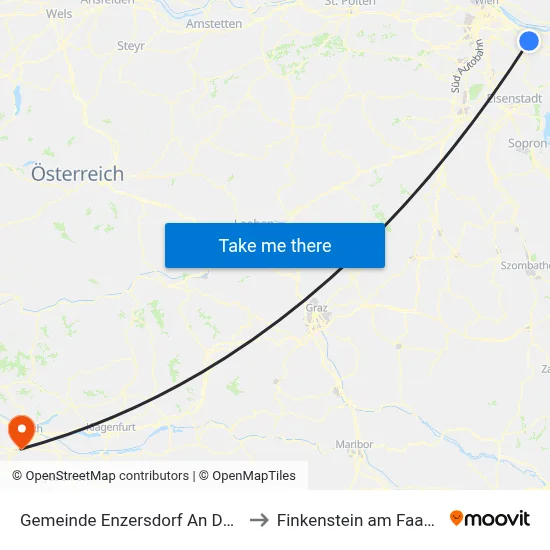 Gemeinde Enzersdorf An Der Fischa to Finkenstein am Faaker See map