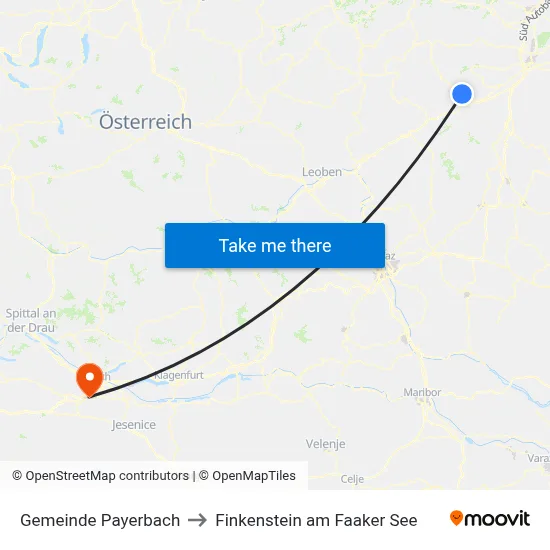 Gemeinde Payerbach to Finkenstein am Faaker See map