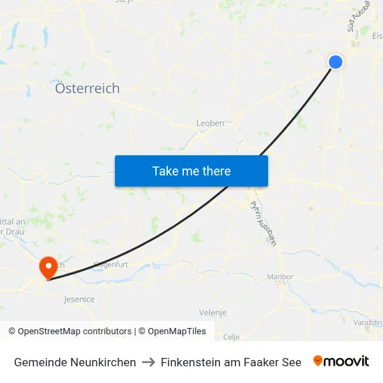Gemeinde Neunkirchen to Finkenstein am Faaker See map