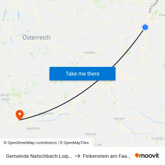 Gemeinde Natschbach-Loipersbach to Finkenstein am Faaker See map