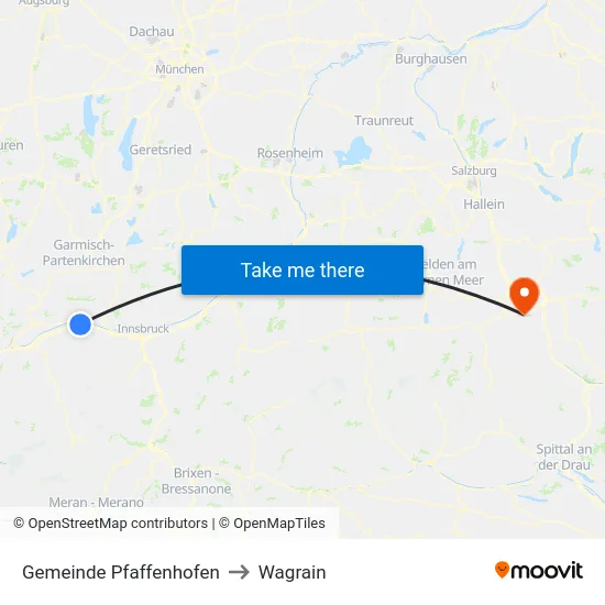 Gemeinde Pfaffenhofen to Wagrain map
