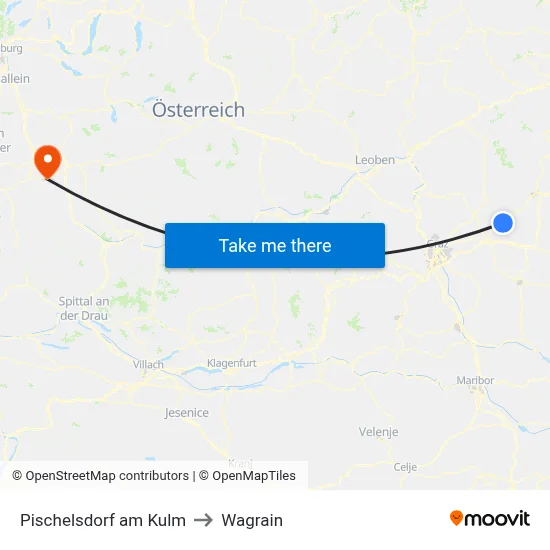 Pischelsdorf am Kulm to Wagrain map