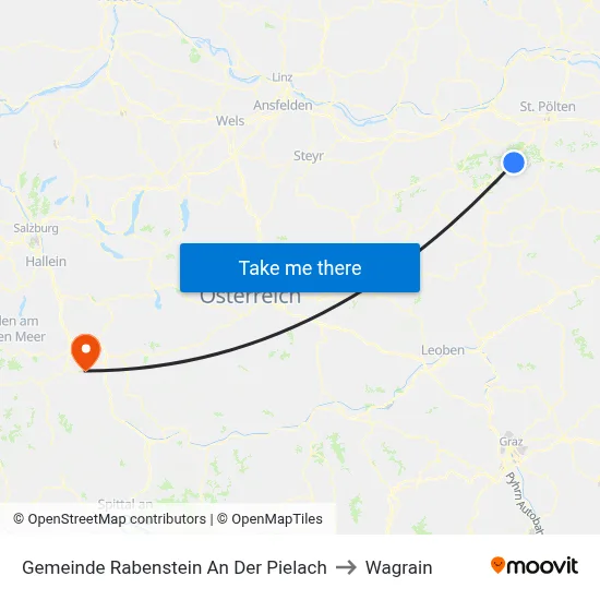 Gemeinde Rabenstein An Der Pielach to Wagrain map