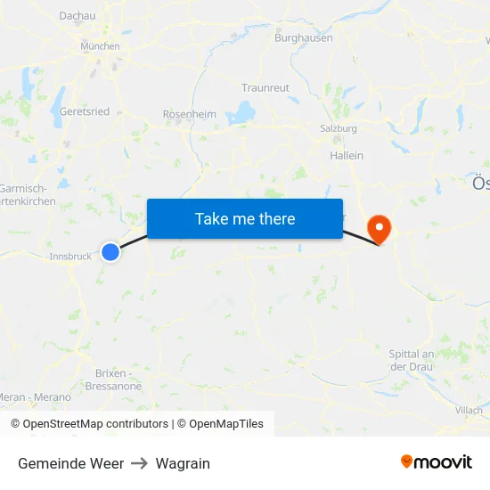Gemeinde Weer to Wagrain map