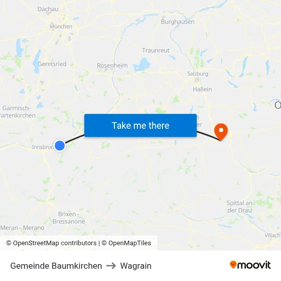 Gemeinde Baumkirchen to Wagrain map