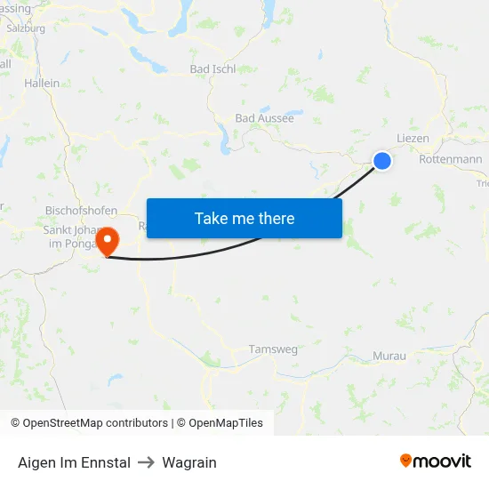Aigen Im Ennstal to Wagrain map